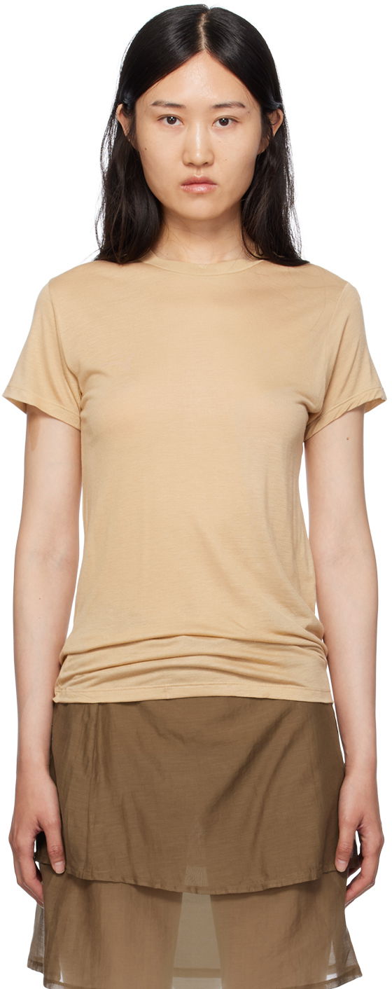 T-shirt Baserange Semi-Sheer T-Shirt Beige | TOCT-BL-000