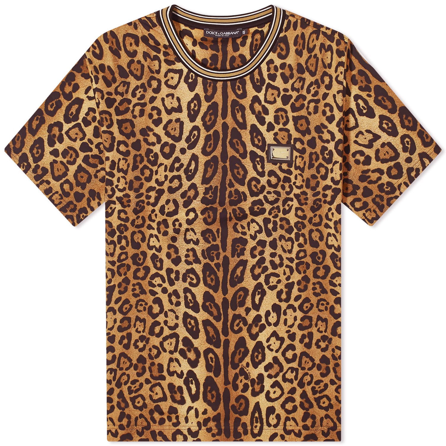 T-shirt Dolce & Gabbana Leopard Print T-Shirt Brun | G8PN9TII7B0-HXNBM, 0