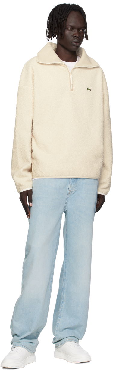Sweatshirt Lacoste Lacoste High Zipped Neck Sweatshirt Beige | SH5500_XFJ, 3
