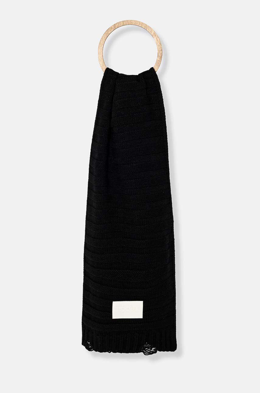 Tørklæde Maison Margiela Wool Scarf With Applique Sort | S52TE0054.M13040, 0