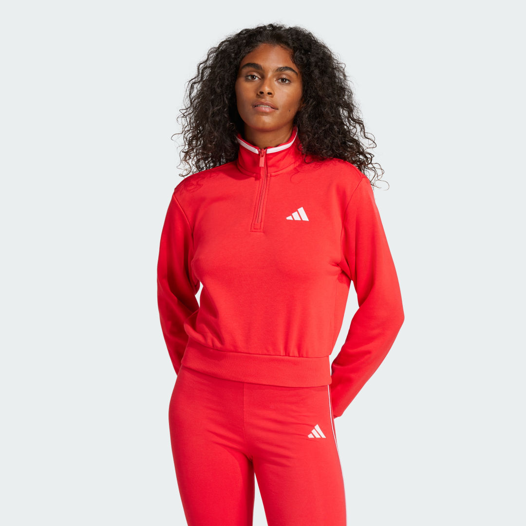 Sweatshirt adidas Performance Crop Quarter-Zip Track Jacket Rød | JG4171, 0