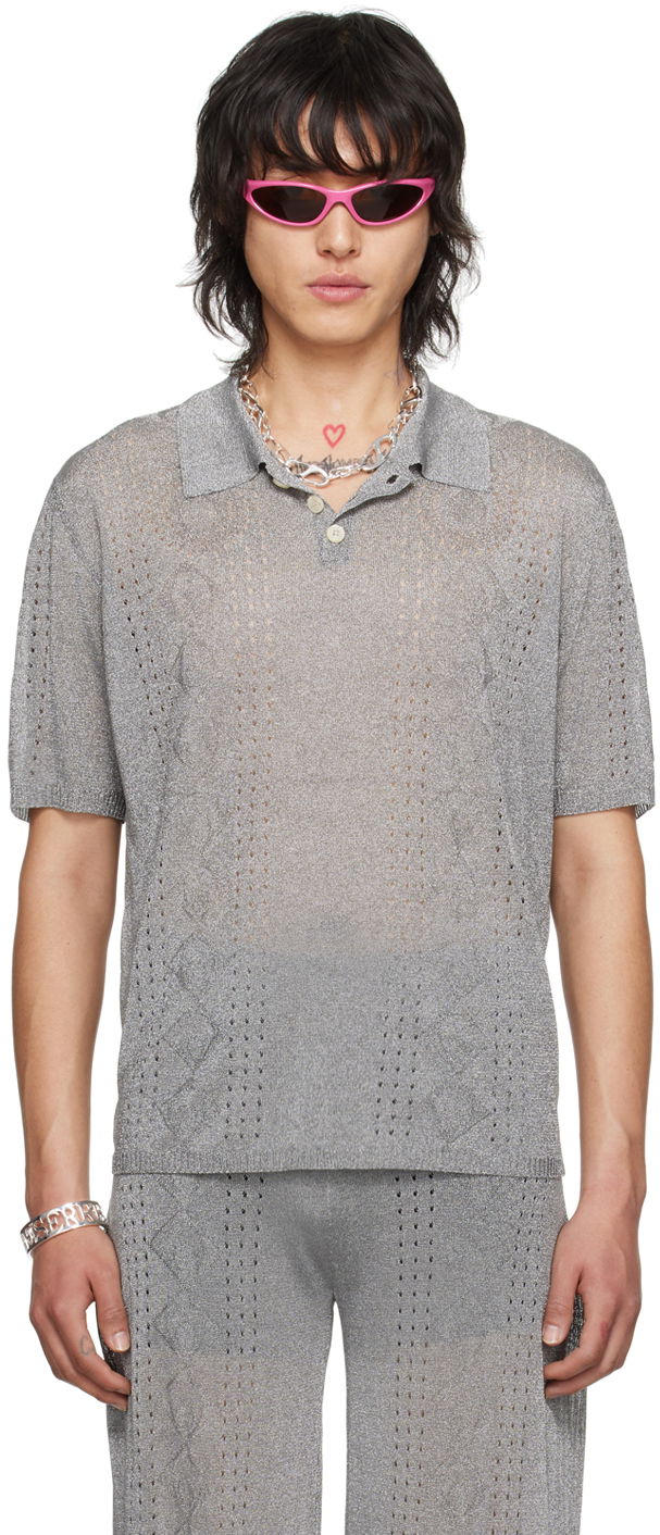 Polo skjorte Marine Serre Metallic Polo Tee Grå | MTK003 CKNI0515