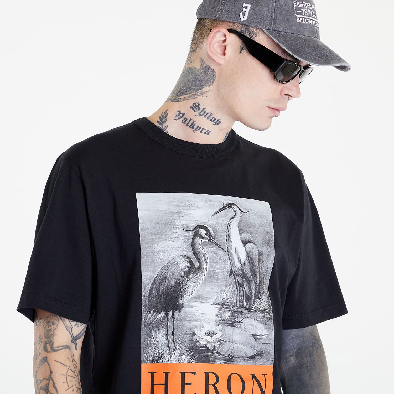 T-shirt HERON PRESTON NF Heron BW Sort | HMAA032C99JER0031010, 1