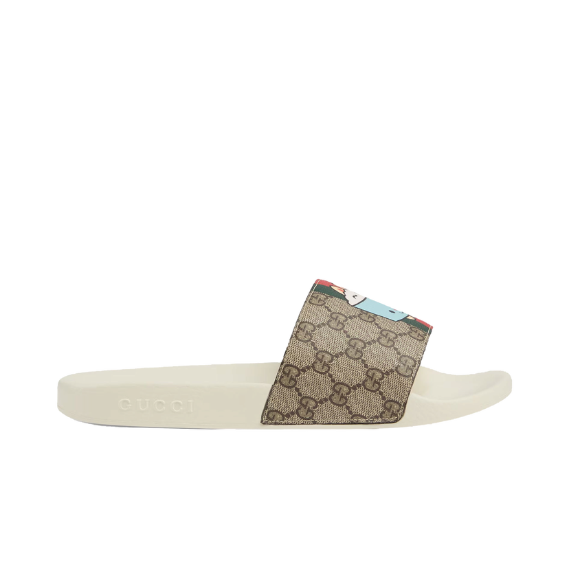 Sneakers og sko Gucci Animal Web Slides Beige Beige | 737519 FABN0 8919