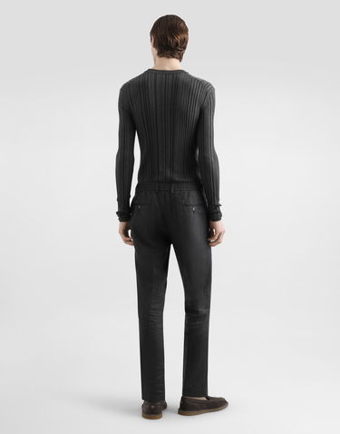 Bukser Dolce & Gabbana Dolce & Gabbana Washed Linen Canvas Cropped Trousers Grå | GV4EEZFU4MFN9833, 2