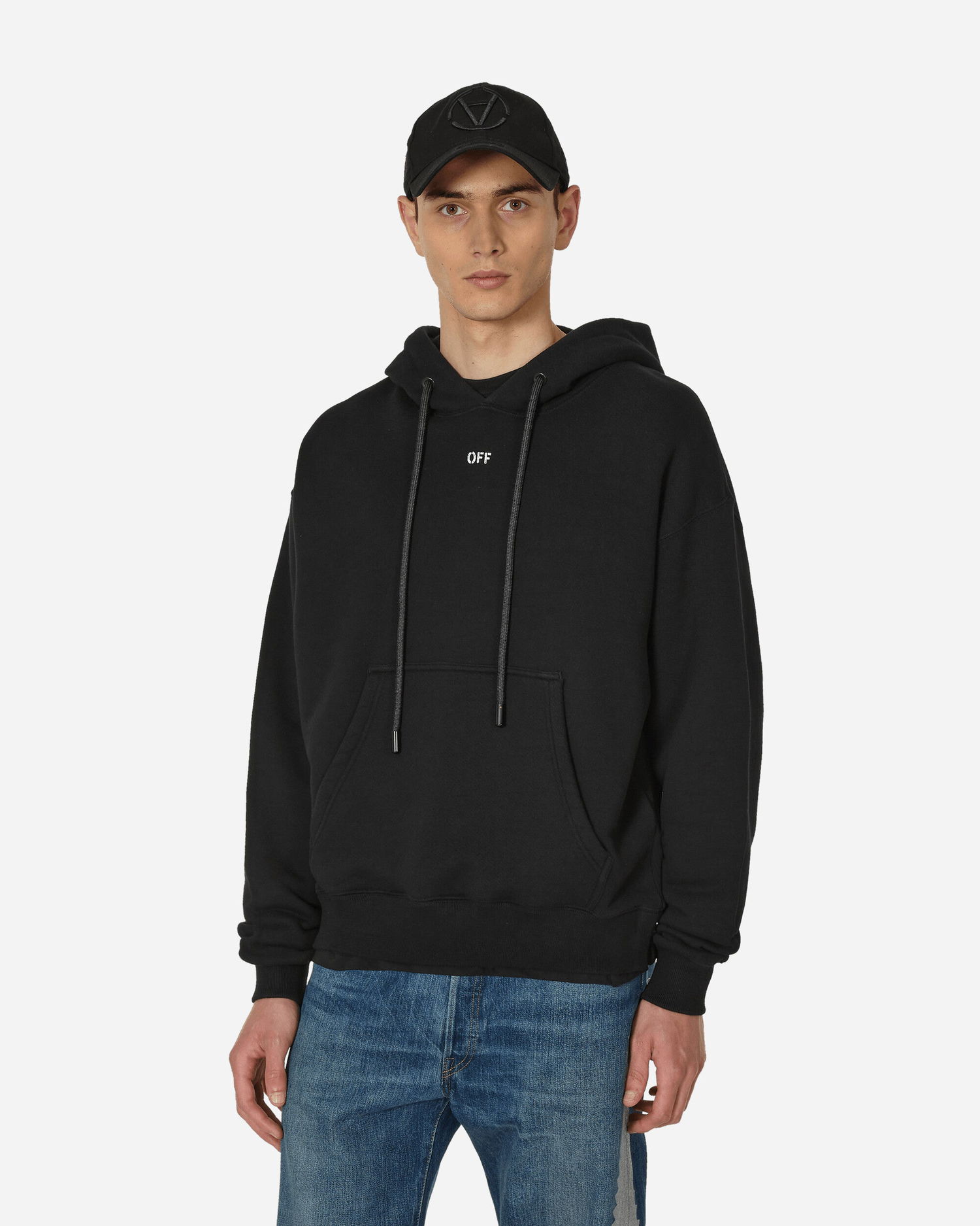 Sweatshirt Off-White Stamp Logo Skate Popover Hoodie Sort | OMBB085F23FLE0011001, 1