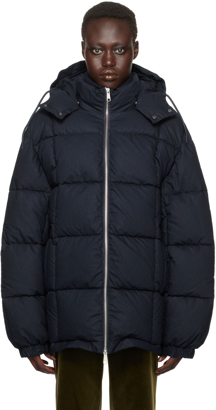 Puffer jakke A.P.C. Kyle Puffer Jacket Mørkeblå | COHDD-M30199