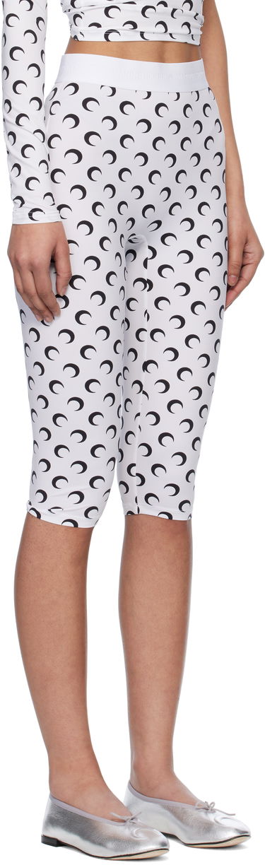 Leggings Marine Serre Marine Serre Moon Print Jersey Capri Leggings Hvid | WPA157A CJER0001, 1