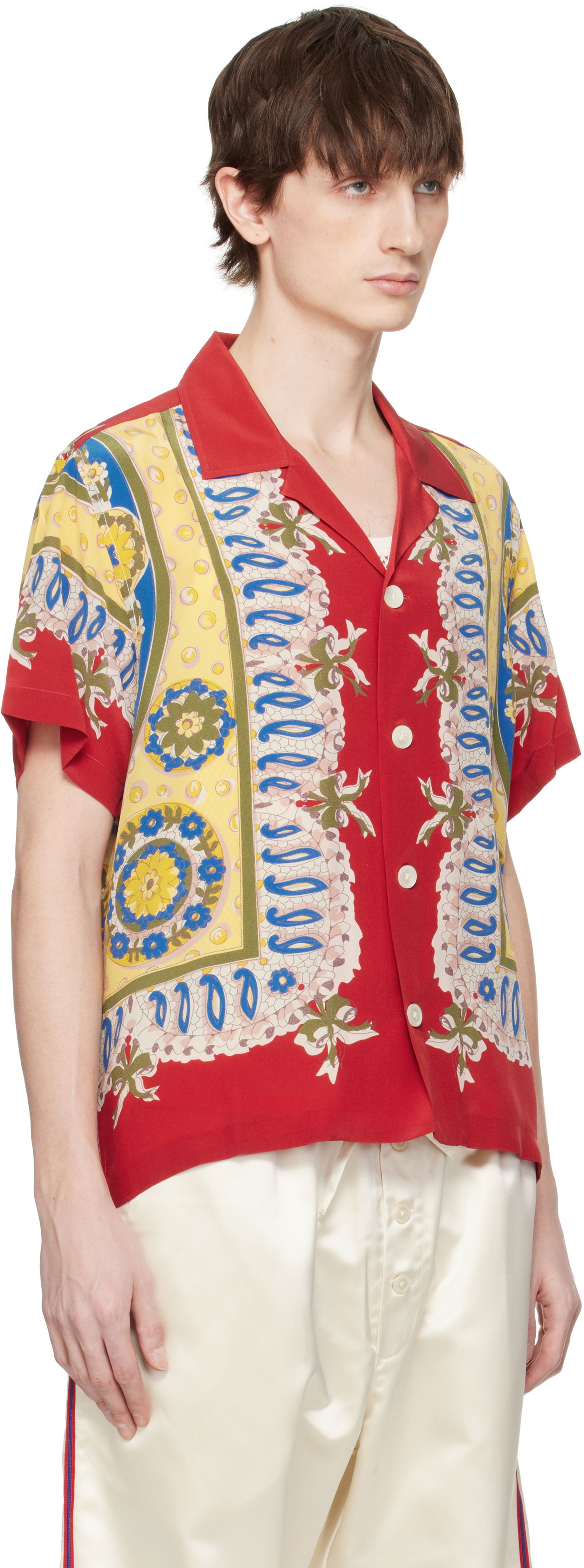 Skjorte Bode Bode Bricolage Short Sleeve Shirt Rød | MRS25SH002, 1