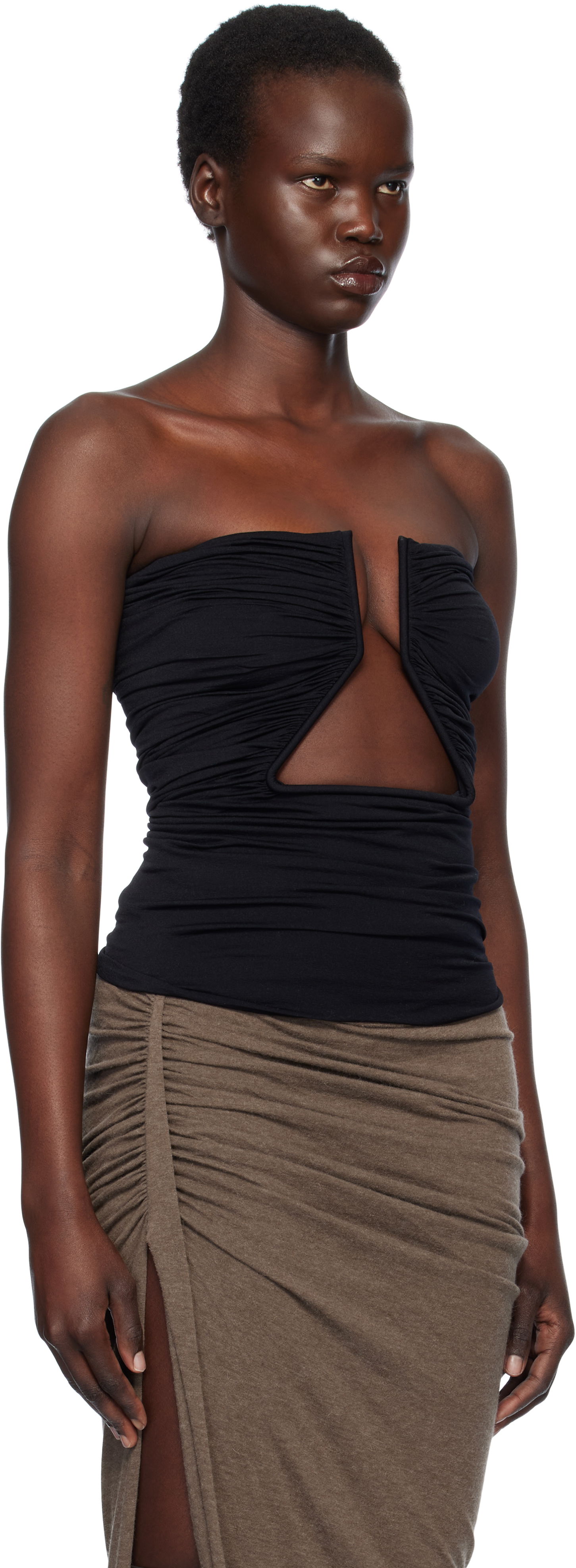 Crop top Rick Owens Rick Owens Hollywood Jersey Prong Camisole Sort | RP01E7124 JN, 1