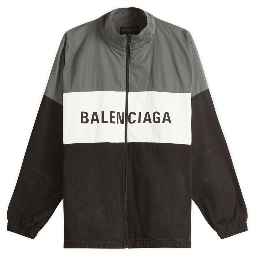 Vindjakke Balenciaga Balenciaga Denim Zip-Up Jacket, Large Sort | 822843-TRW58-6412