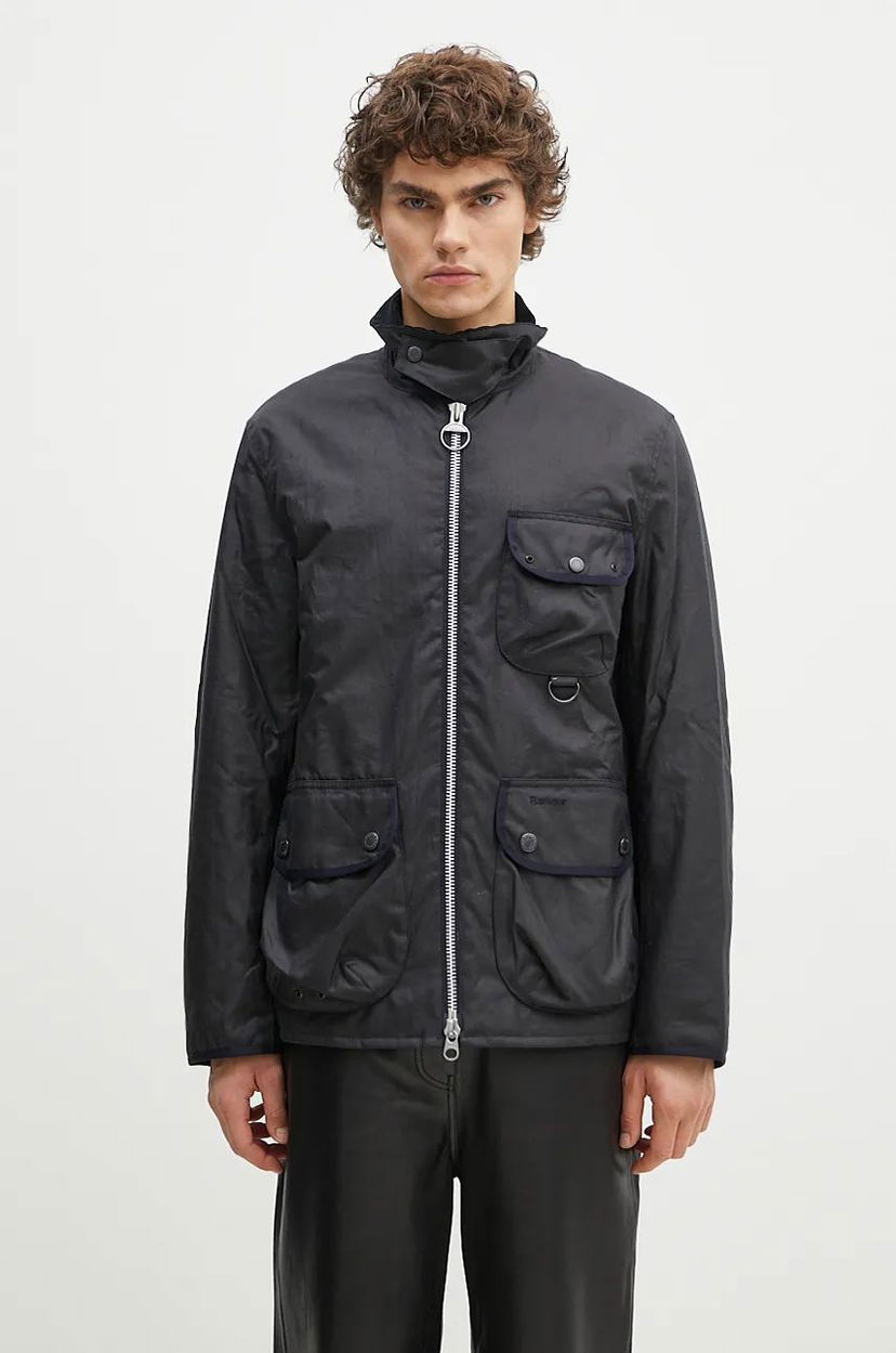 Jakke Barbour Wax Jacket Angler Sort | MWX2348