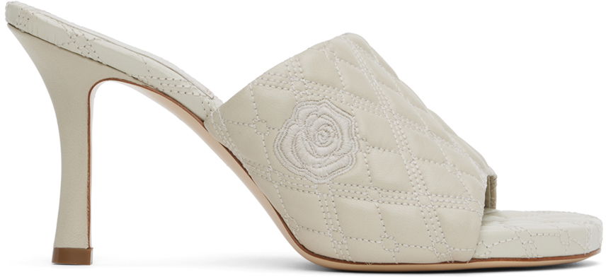 Skopleje Burberry Burberry Quilted Rose Leather Heeled Sandals Hvid | 8092222, 0