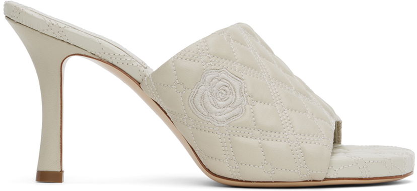 Skopleje Burberry Burberry Quilted Rose Leather Heeled Sandals Hvid | 8092222