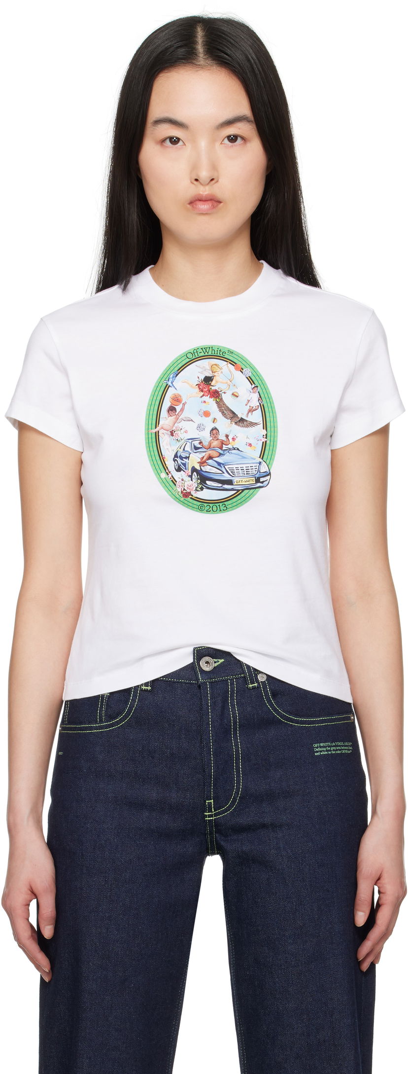T-shirt Off-White Off-White Oval Fresco T-Shirt Hvid | OWAA112S25JER0010184