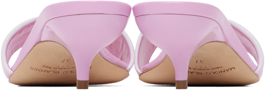 Tilbehør Manolo Blahnik Manolo Blahnik Helamu Kitten Heel Mules Lyserød | 224-1599, 1