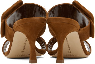 Tilbehør Manolo Blahnik Manolo Blahnik Gable Suede Heeled Sandals Brun | 419-0479, 1