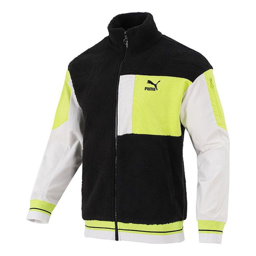 Sweater Puma Puma Retro Sherpa Colorblock Jacket Sort | 534678-01