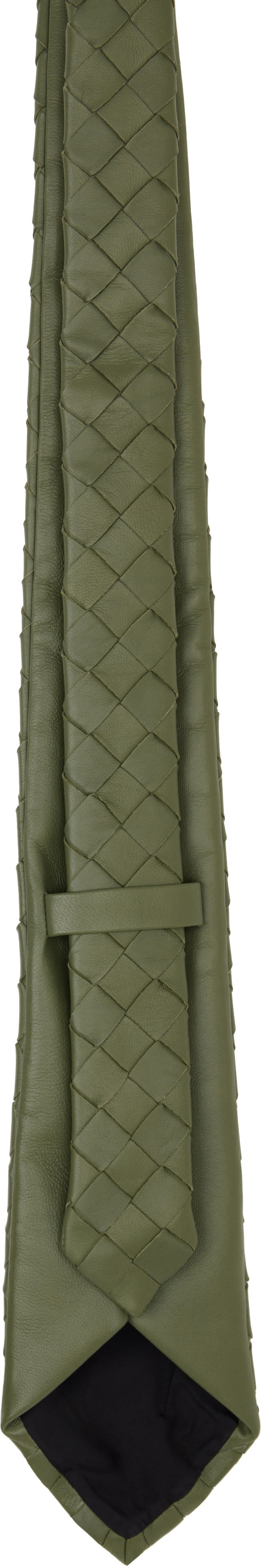 Tørklæde Bottega Veneta Bottega Veneta Intrecciato Leather Tie Grøn | 813612 V2JG0, 1