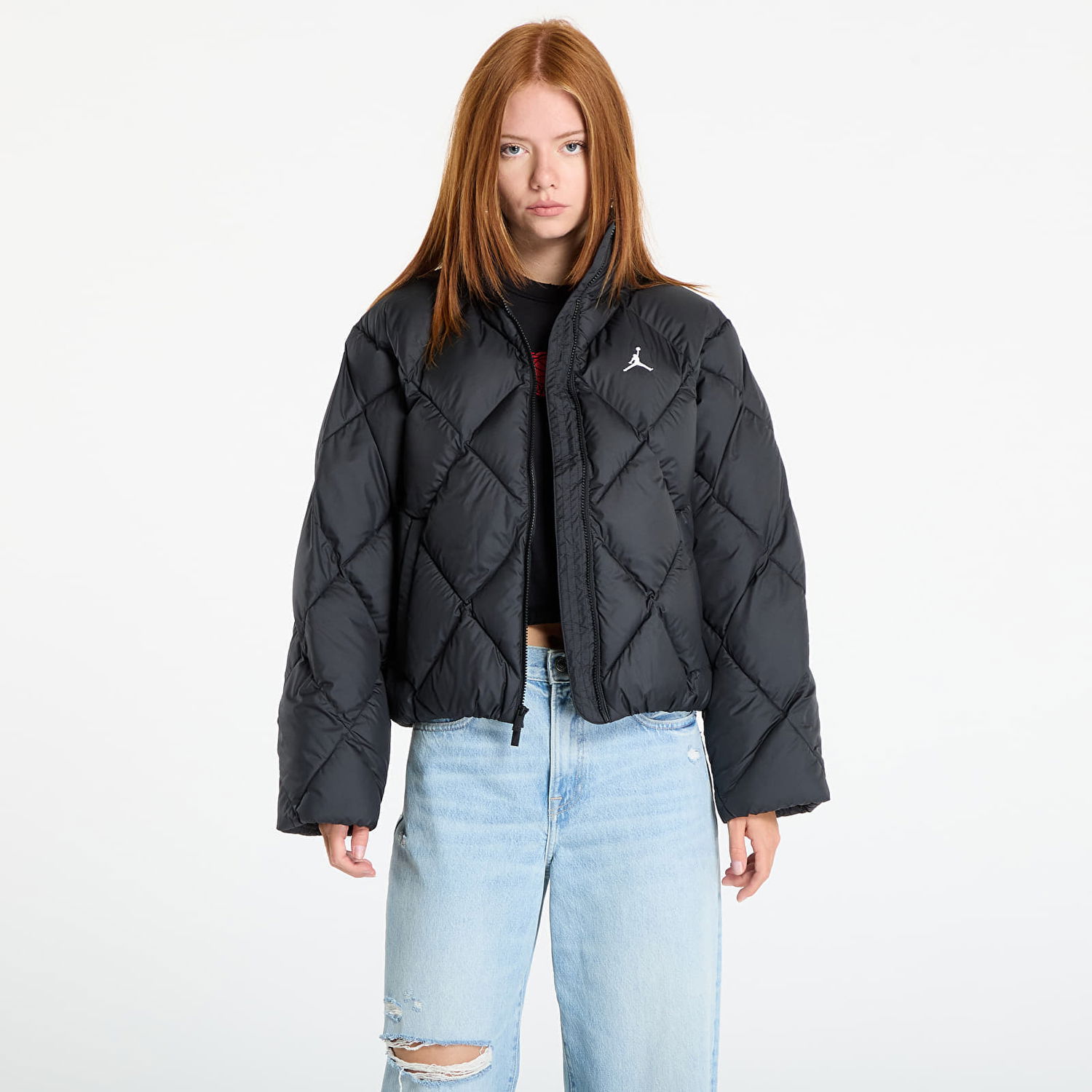 Puffer jakke Jordan Jordan Women's Quilted Puffer Jacket Sort | HV0417-010, 0
