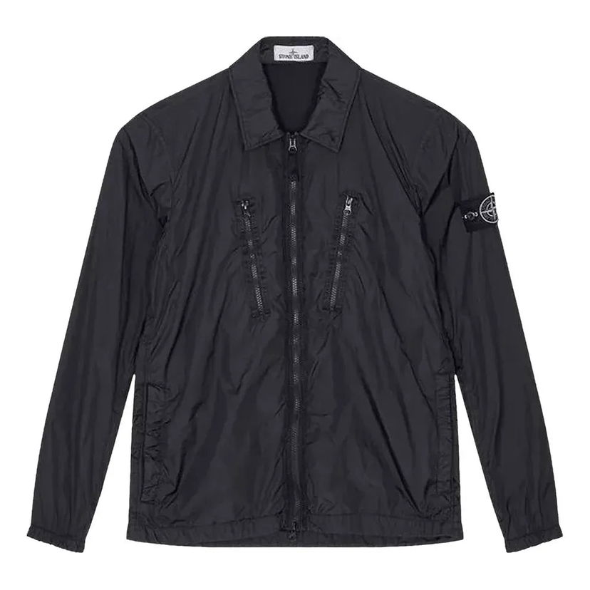 Vindjakke Stone Island Stone Island Men's Overshirt Jacket Sort | 751510523-V0029