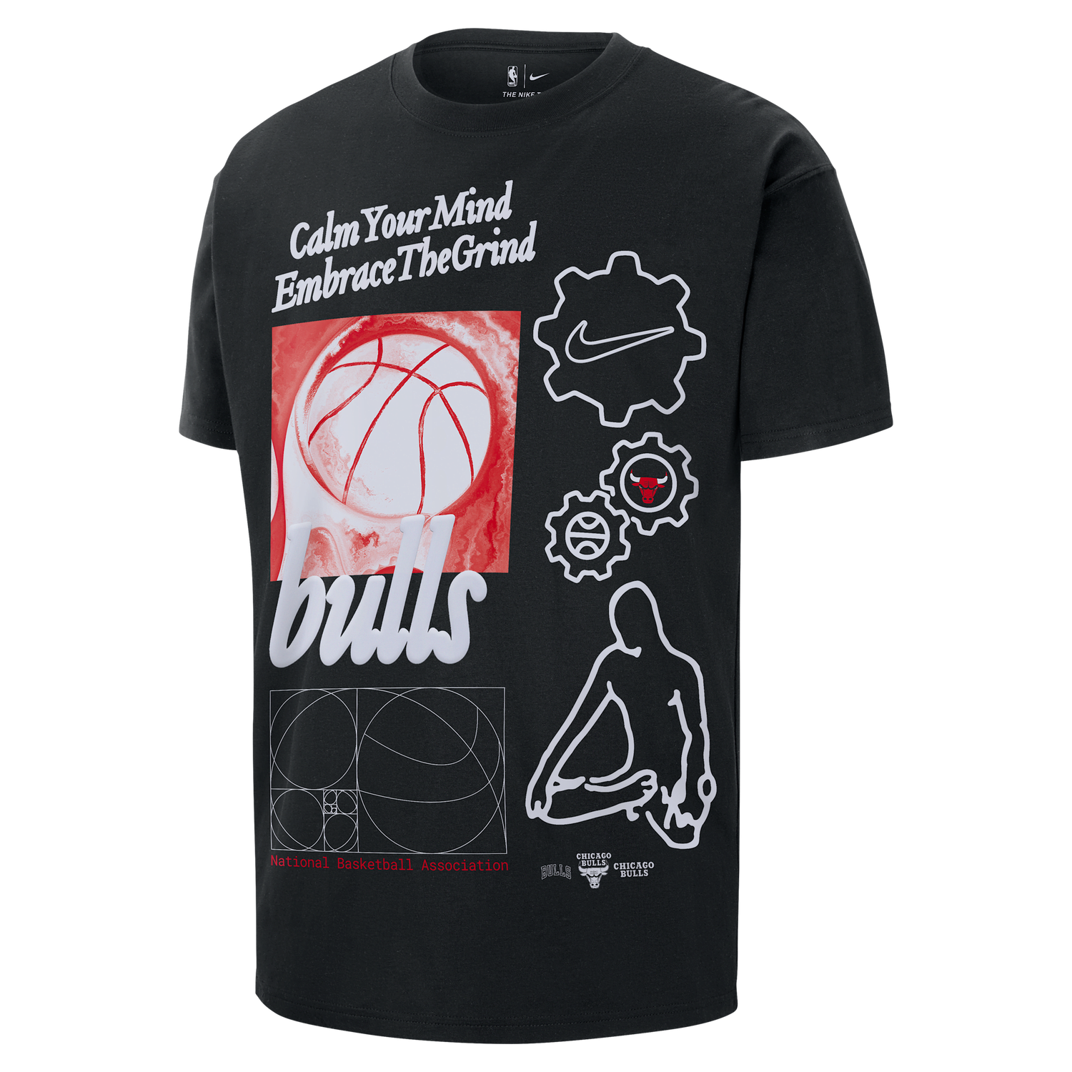T-shirt Nike NBA Chicago Bulls Courtside Max90 T-Shirt Sort | HQ0628-010, 1