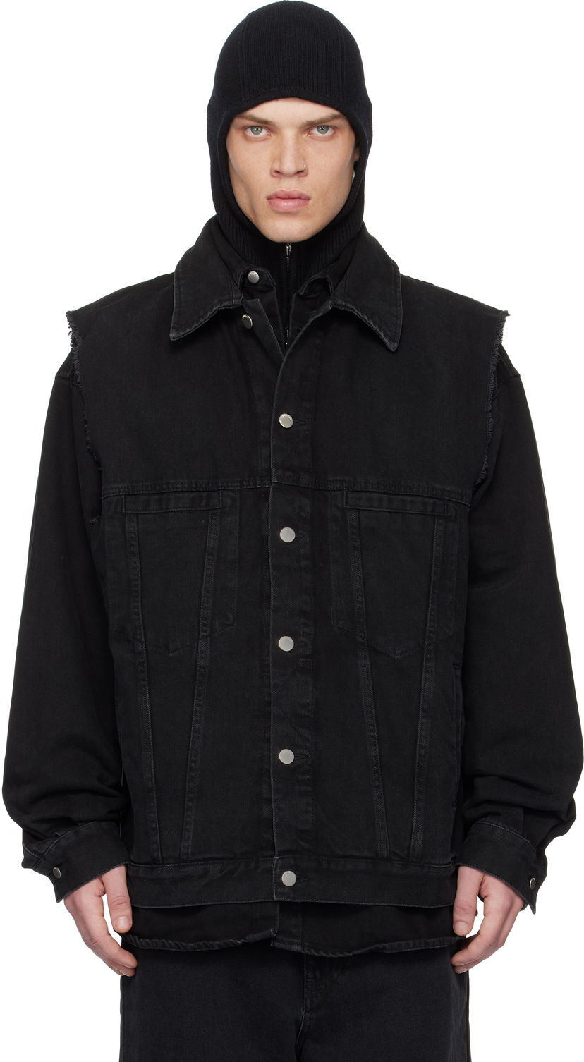 Vest Ambush Layered Denim Jacket Sort | BMYE001F24DEN0011100