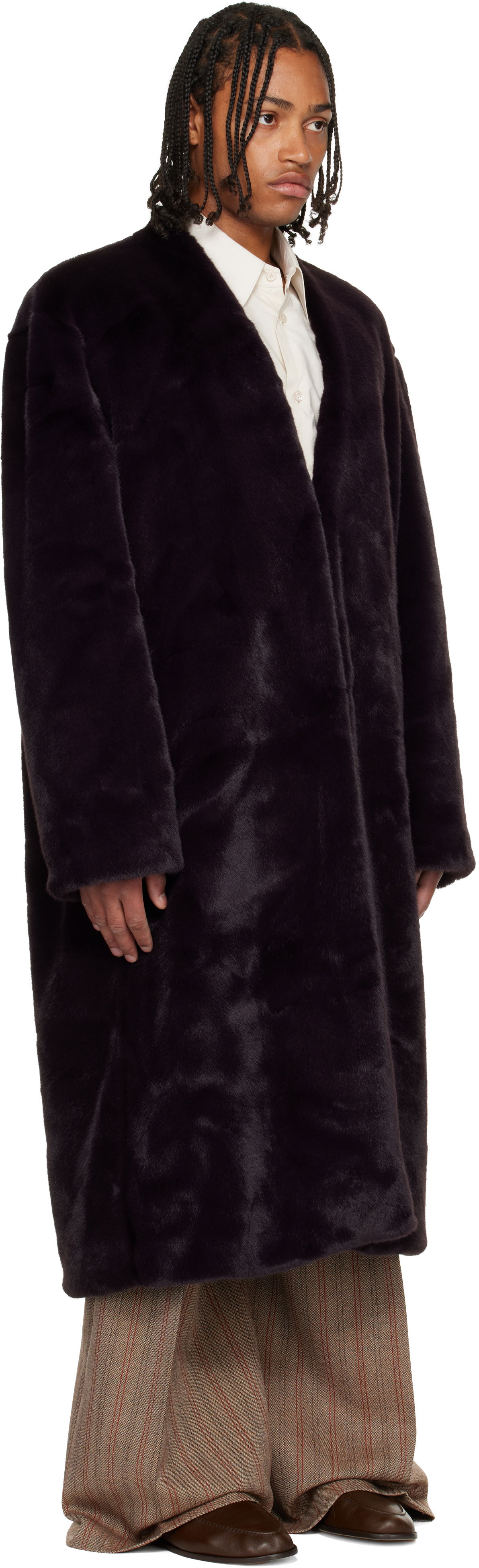 Frakker Casablanca Shawl Faux-Fur Coat Sort | M-AW25-OT-218-01, 1