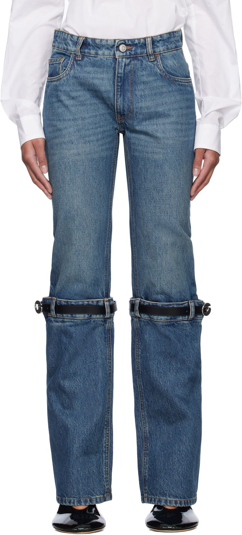 Jeans Coperni Coperni Hybrid Jeans with Straps Blå | COPP32F2014