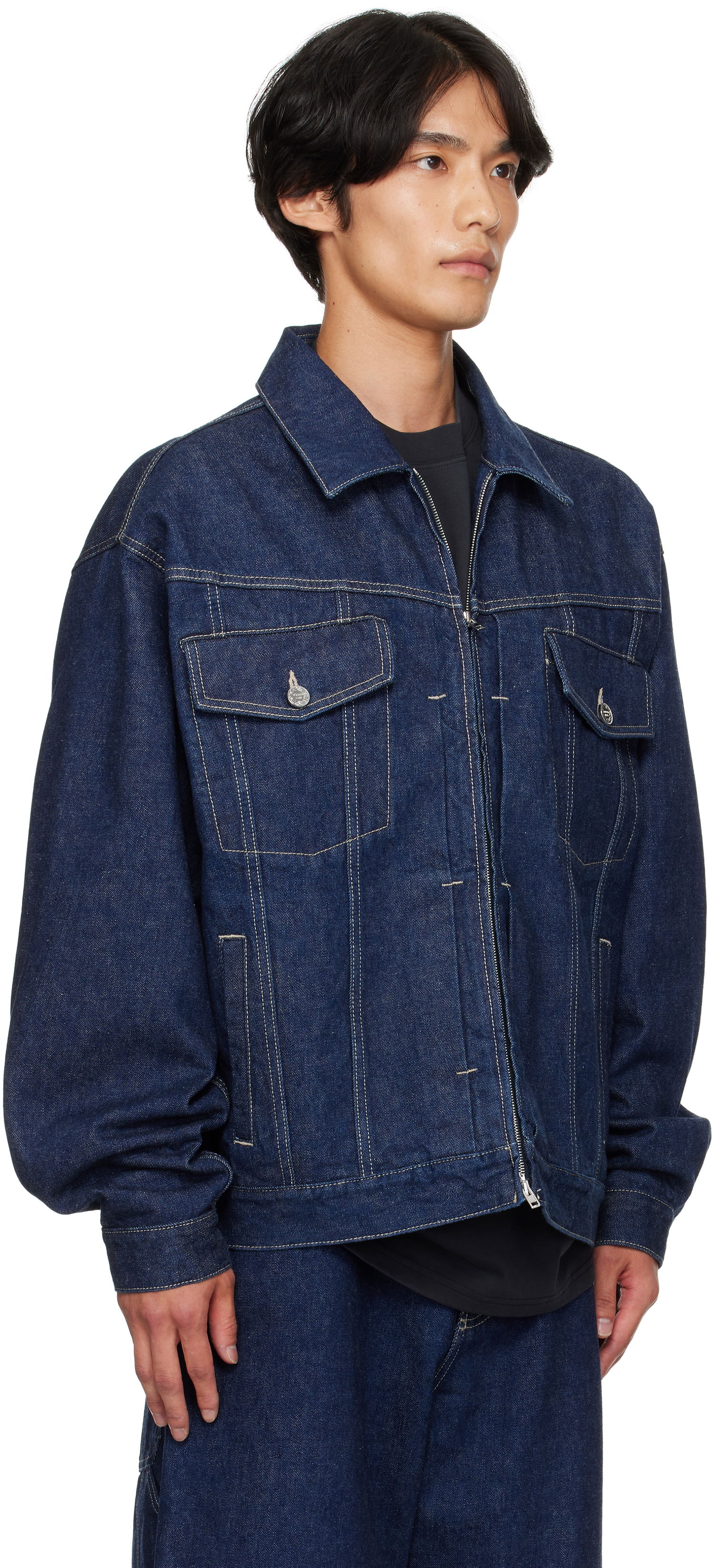 Jakke VETEMENTS VETEMENTS Hip-Hop Denim Jacket Blå | UH76DJ250N, 1