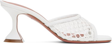 Skopleje Amina Muaddi Amina Muaddi Lupita Net 70 Heeled Sandals Hvid | LUPITA NET 70, 0