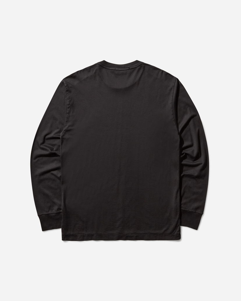 T-shirt Stone Island Garment Dyed Logo Longsleeve T-Shirt Black Sort | K2S15-2100028-S0013 V0029