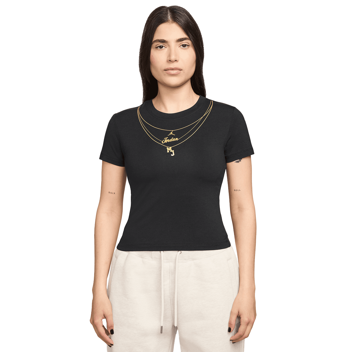 T-shirt Nike Jordan Fitted Short-Sleeve Graphic Chain T-Shirt Sort | HV0466-010, 0