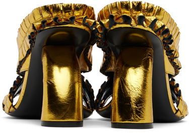Tilbehør Dries Van Noten Dries Van Noten Ruffled Heeled Sandals Metalisk | WS251-1566-207, 1