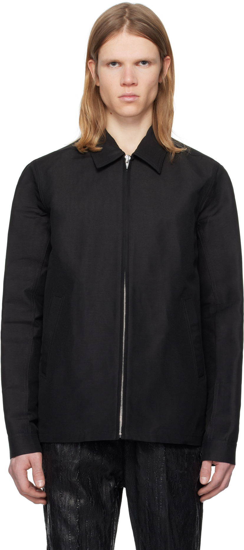 Jakke Rick Owens Rick Owens Hollywood Heavy Brad Jacket Sort | RU01E5764 FH