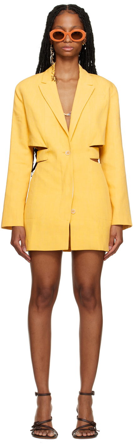 Kjole Jacquemus Le Raphia 'La Robe Bari' Mini Dress Gul | 22H221DR016-1069, 0