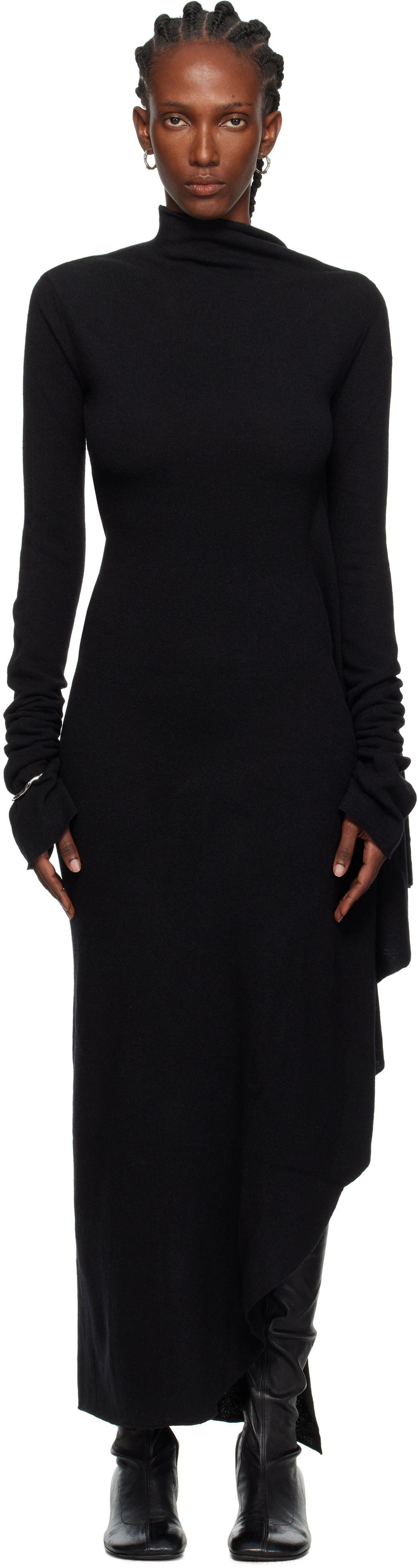 Kjole Ann Demeulemeester Ann Demeulemeester Vabu Maxi Dress Sort | 2520-W-KN59-KN073-099, 0