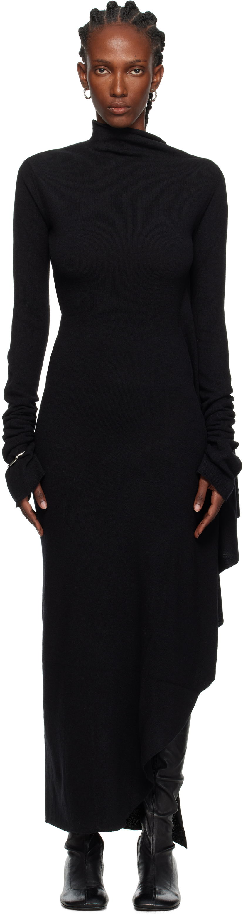 Kjole Ann Demeulemeester Ann Demeulemeester Vabu Maxi Dress Sort | 2520-W-KN59-KN073-099