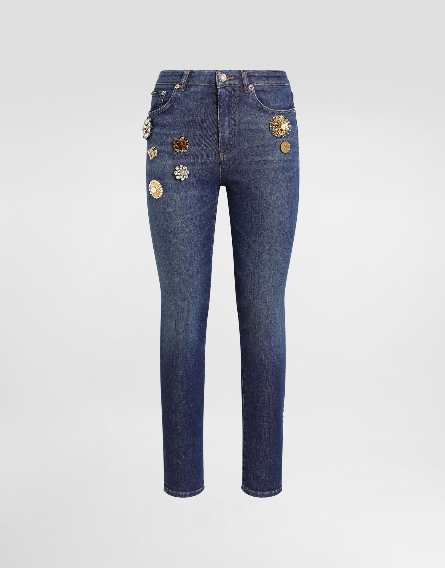 Jeans Dolce & Gabbana Dolce & Gabbana 5-Pocket Jeans with Embellishments Blå | FTC67ZG8NY1S9001, 0