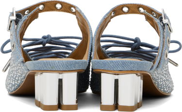 Sneakers og sko GANNI GANNI Denim Lace-Up Mules Blå | S2926, 1