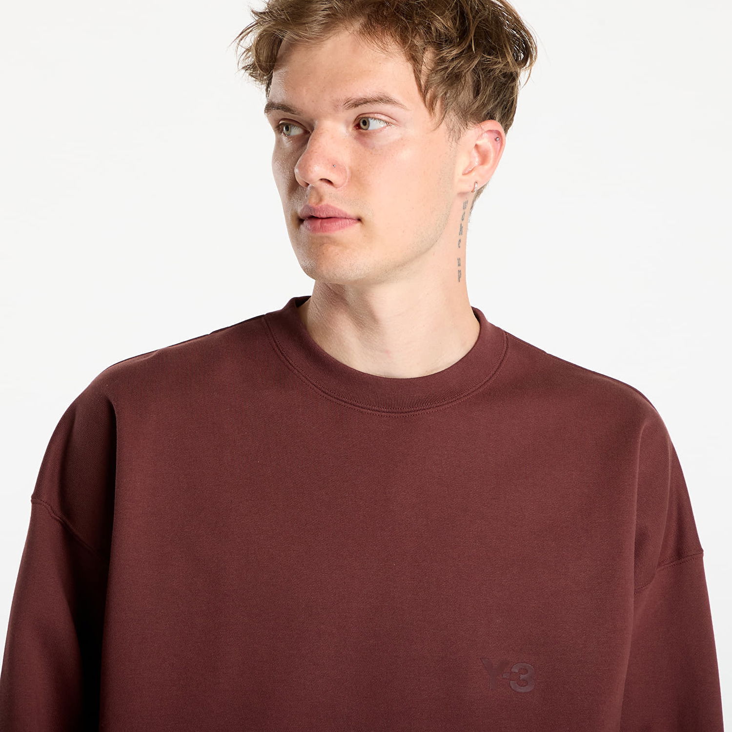 Sweatshirt Y-3 Fl Crew Sweat UNISEX Mystery Brown M Brun | KB4684, 1