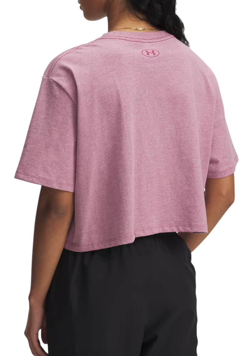 Crop top Under Armour Under Armour Rival Short Sleeve T-Shirt Lyserød | 1389721-659, 1