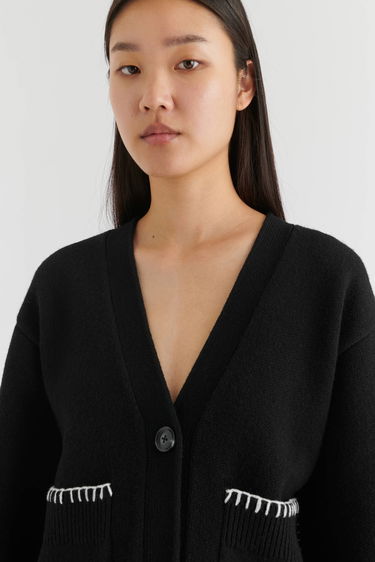 Sweater AXEL ARIGATO Glaze Relaxed Cardigan Sort | A2134001, 5