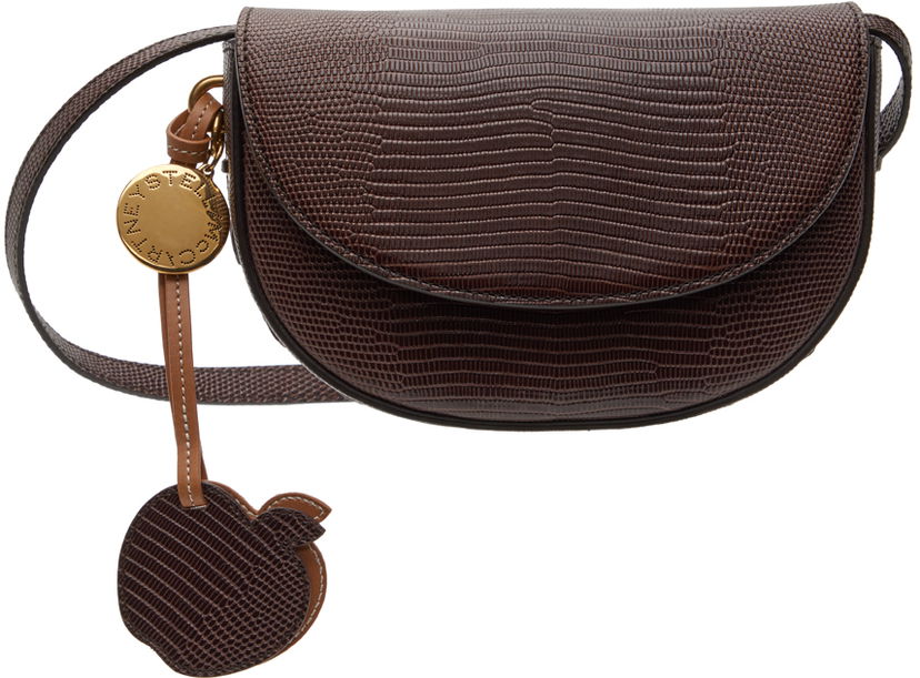 Taljetaske Stella McCartney Scale-Embossed Frayme Shoulder Bag With Apple Charm Brun | 7B0092WP0426
