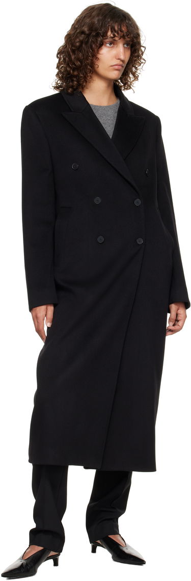 Frakker Loulou de Saison Loulou de Saison Rosco Double Breasted Long Coat Sort | ROSCO, 3
