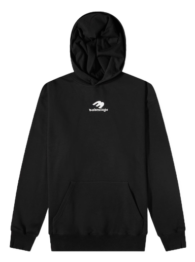 Sweatshirt Balenciaga New Logo Popover Hoody Sort | 570811-TNVH2-1070