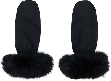 Handsker Yves Salomon Yves Salomon Fox Fur & Down Mittens Sort | 26W23WAA617XXDOTM, 1