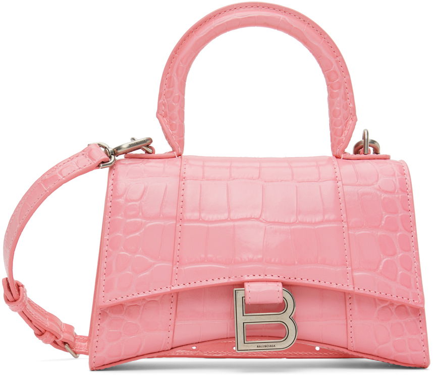 Skuldertaske Balenciaga XS Hourglass Bag Lyserød | 592833 1LR6Y, 0