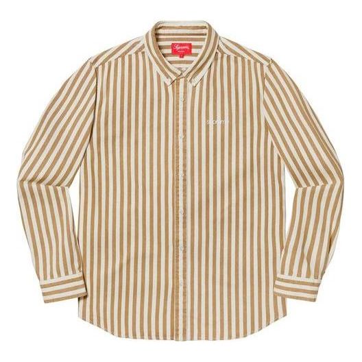 Skjorte Supreme Striped Denim Shirt Beige | SUP-FW19-505