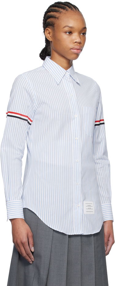 Skjorte Thom Browne Thom Browne Striped Oxford Shirt with 4-Bar Blå | FLL005O-F0810, 1